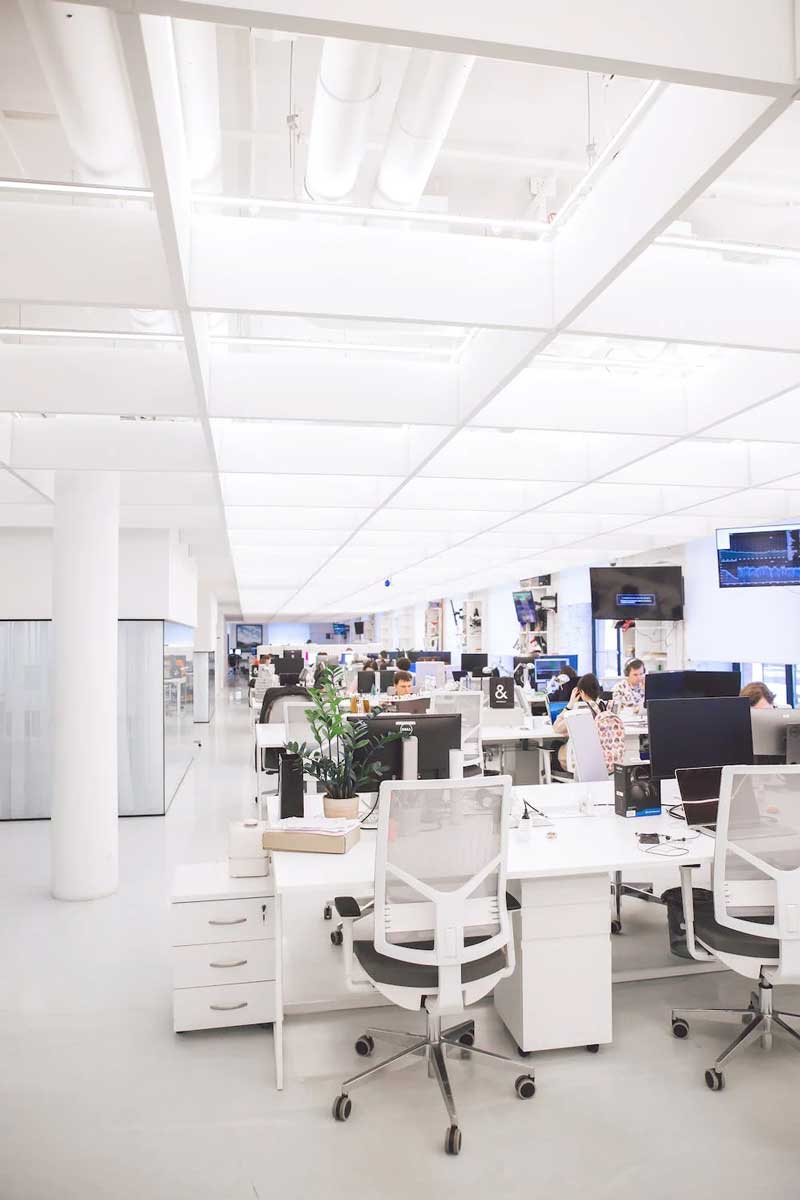 lighting in office building